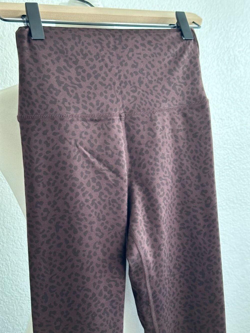 Balance Collection Leopard Print Leggings | High Waisted Burgundy | Size Small - Picture 3 of 6